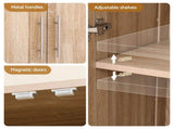 Artiss 2x Buffet Sideboard Cabinet Pantry Hutch Kitchen Storage Organiser Pine FUR-W-WR03-PINE-ABX2