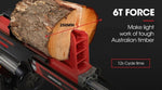 BAUMR-AG 6 Ton Electric Log Splitter 6T Hydraulic Firewood Wood Timber Block Cutter Small Machine V219-LGSELEBMRA2M0