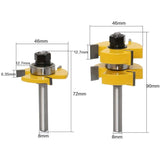 Woodworking Router Planer Set 8 Handles, 2-Piece Tongue and Groove, 3-Groove T-Shank Compatible V1188-ZX-Y919-0074
