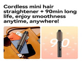 Wireless Heated Volume Brush 2-in-1 Ionic Straightening & Curling Comb Wide Pitch Heater for V1268-MZ00090