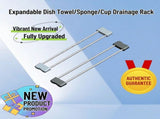 Expandable Kitchen Sink Caddy with Durable ABS and Stainless Steel Construction, Adjustable Length V1341-ZY-6RUXR2PE-BLACK3PCS