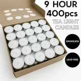 400pcs TEA LIGHT CANDLES 9 Hour Burn Tealight Wedding Smokeless Crystal Wax BULK V563-BR-400P-TEALIGHTCAND9