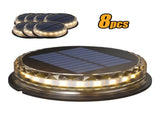 8pcs Ground Lights LED Warm Light Outdoor Disk Lights IP68 Waterproof Underground Lights V1294-YM0901-H39905-8