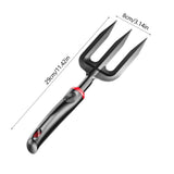 Quenched Steel Garden Hand Fork 3-Tine Weeding & Planting Tool HRC60 Hardened Steel with Fiber V1366-AZ2-W-11752