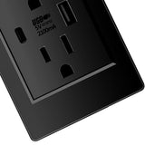 8pcs Wall Outlets Receptacles Electrical Outlet Concealed 118 Type USB C 2.1A Wall Outlet 15A V1294-YM0901-3113240235511