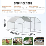 Large Metal Chicken Coop, 9.8x12.9x6.5 ft Walk in Chicken Run for Yard with Waterproof Cover, Doom V952-BRSJP4X3X2MYTLHA4V0