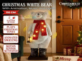 Christabelle Large 1.1m Musical Animated LED White Christmas Bear Decoration Light-Up Lantern O 112_NK109