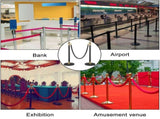 Crowd Control Stanchion, Set of 6 Pieces Stanchion Set, Stanchion Set with 5 ft/1.5 m Black Velvet V952-GLZHSHRSJTHG69AV4V0