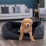 FEANDREA 110cm Dog Sofa Bed with Removable Washable Cover Dark Grey V227-3309641001162