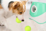 Dog Ball Launcher Thrower Automatic Tennis Fetch Throwing Machine with 3 Balls -Green V1263-JX-6251-2