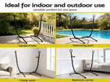 Gardeon Hammock Chair Stand Iron Frame w/ Phone Holder Black HM-CHAIR-STD-H