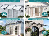 Instahut Window Door Awning 0.8mx3m Transparent AWN-08X3-CLR