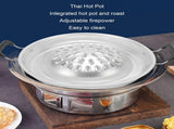 Thai Barbecue Grill PanThai BBQ Grill Pan 2 in 1 Non Stick Even Heating Aluminum Hot Pot Grill for V1369-AZ3-W-16226
