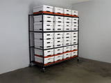 Modular Wire Storage 150x35cm Steel Shelving Black With Wheels For Garage Warehouse Or Kitchen V63-841401