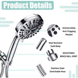 High Pressure Handheld Shower Head with 8 Spray Settings and 2 Spray Modes with Stainless Steel V1237-ZY-528-272