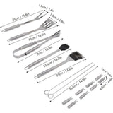 20-Piece Stainless Steel BBQ Grill Tools Set Professional Barbecue Accessories Kit with Canvas Bag V1366-AZ2-W-16543