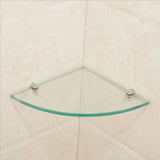 2-Pack Glass Corner Shelves Wall Mounted Triangle Storage Racks for Bathroom, or Vanity Organizer V1192-AZ-W-28521