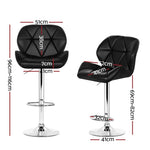 Artiss 4x Bar Stools Gas Lift Padded Leather Black BA-K-717A-BKX4