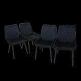 Dining Chairs x 8 Padded Seat Soft Velvet CH1129-FL-4-BKX2