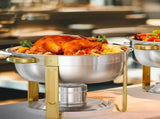 Chafing Dish Buffet Set, 5 Qt 4 Pack, Stainless Steel Chafer with 4 Full Size Pans, Round Catering V952-YXBXGSTGK4JT0HGMLV0