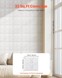 VEVOR 3D Wall Panels 33-Pack 30 x 30 cm PVC 2.97 m² Coverage Floral Matte White V952-PVC3DQBXDYSJ05PSDV0