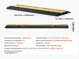 Cable Protector Ramp, 9,979 kg/axle Capacity, 2 Channel Heavy Duty Rubber Cord Hose Wire Cover, 55 x V952-SKCDLBHPD2CXPE7OK001V0