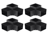 Pergola Bracket Kit 152x152mm, 4pcs 3-Way Heavy Duty Corner Bracket Woodworks DIY Post Base Kit, V952-LPJJST4PCS6XOAPMSV0