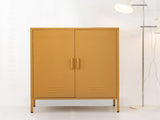 Artiss Buffet Sideboard Metal Cabinet - SWEETHEART Yellow AI-LOCKER-MI-YE