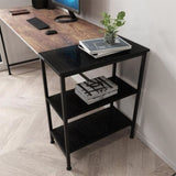 Computer Table Desk Book Storage Student Study Home Office Workstation Vintage Oak Finish V255-SIDEBOOKDESK
