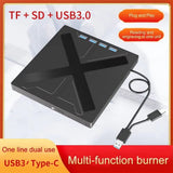 7 in 1 USB 3.0 CD DVD Burner Type C External CD DVD Optical Drive USB Hub Portable CD DVD Player for V1369-AZ3-W-11646