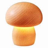 Wooden Mushroom Lamp, Portable Cordless Rechargeable Battery Operated Lamp,Stepless Dimming, Night V1366-AZ2-W-14527