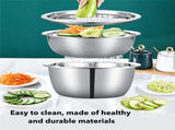 Fast Prep Slicer Bowl, 3-In-1 Stainless Steel Grater Bowls, 3 In 1 Multipurpose Drain Basket Grater V1366-AZ2-W-10994