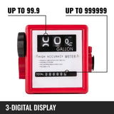 VEVOR Mechanical Fuel Meter 20 GPM Fuel Flow Meter 3-Digital Batch Display Fuel Transfer Meter 2.54 V952-JXRYB20GPM3L00001V0
