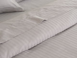 KENSINGTON 1200TC COTTON SHEET SET IN STRIPE- DOUBLE - SILVER ABM-202142