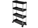 Slim Rolling Storage Cart 4 Tier Bathroom Organizer Mobile Shelving Unit Utility Cart Tower Rack for V1294-YM0901-3117240164212