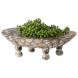 Handcarved Footed Oval Bowl 40x25cm V637-33804BWL