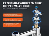 Commercial Faucet with Pre-Rinse Sprayer, 44" Height, 8" Center, 12" Swing Spout, Deck Mount Kitchen V952-JBSYCXSLTJBS3O1FMV0