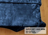 Laura Hill 600-GSM Mink Blanket Queen Size Double-Sided Soft Plush Bed Faux Throw Rug Wine Navy MINK-NY