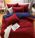 1000TC Reversible King Size Blue and Red Duvet Quilt Cover Set V493-LK-03