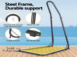 Gardeon Hammock Chair with Heavy Duty Steel Stand HM-CHAIR-ARM-CREAM-A