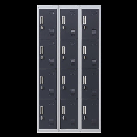 12-Door Locker for Office Gym Shed School Home Storage - Padlock-operated V63-839021