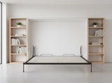 Queen Wall Bed in White Space Saving Murphy Bed Kit with Gold Door Handle V63-953931