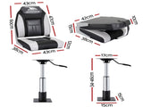Seamanship 2X Folding Boat Seats with 2X Adjustable Pedestals 3446cm Marine Seat Swivel High Back BS-86522-BK-3446X2