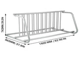 10 Holders Floor Bike Rack, 59" Length All-Steel Grid Bike Rack, 10-Bike Capacity Dual-Side Storage V952-TCJ-10C0000000001V0
