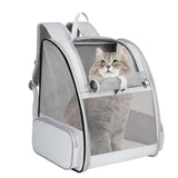 Grey Breathable Pet Carrier Backpack - 35 x 29 x 41 cm Oxford Fabric Travel Bag with Mesh V888-ELOSUNG47429