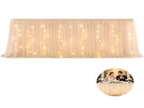6ft Table With Lights, Pearl Chiffon LED Lighted Tableing, 72" x 30.7" Ruffle Tutu Table V1192-AZ-W-18430