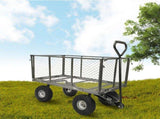 Wallaroo Steel Mesh Garden Trolley Cart 300kg Capacity Wheel - Hammer Grey GMC-H38-HM
