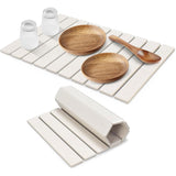 30x40cm Foldable Marble Pattern Kitchen Dish Drainer - Ultra-Absorbent Natural Stone Mat, V888-ELOSUNG42995