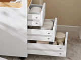 Storage Cart Narrow Cabinet Wheels Tray Drawers V178-67884