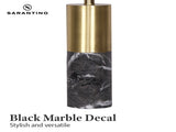 Sarantino Metal and Faux Marble Table Lamp in Black LMP-MLM-4550-BK